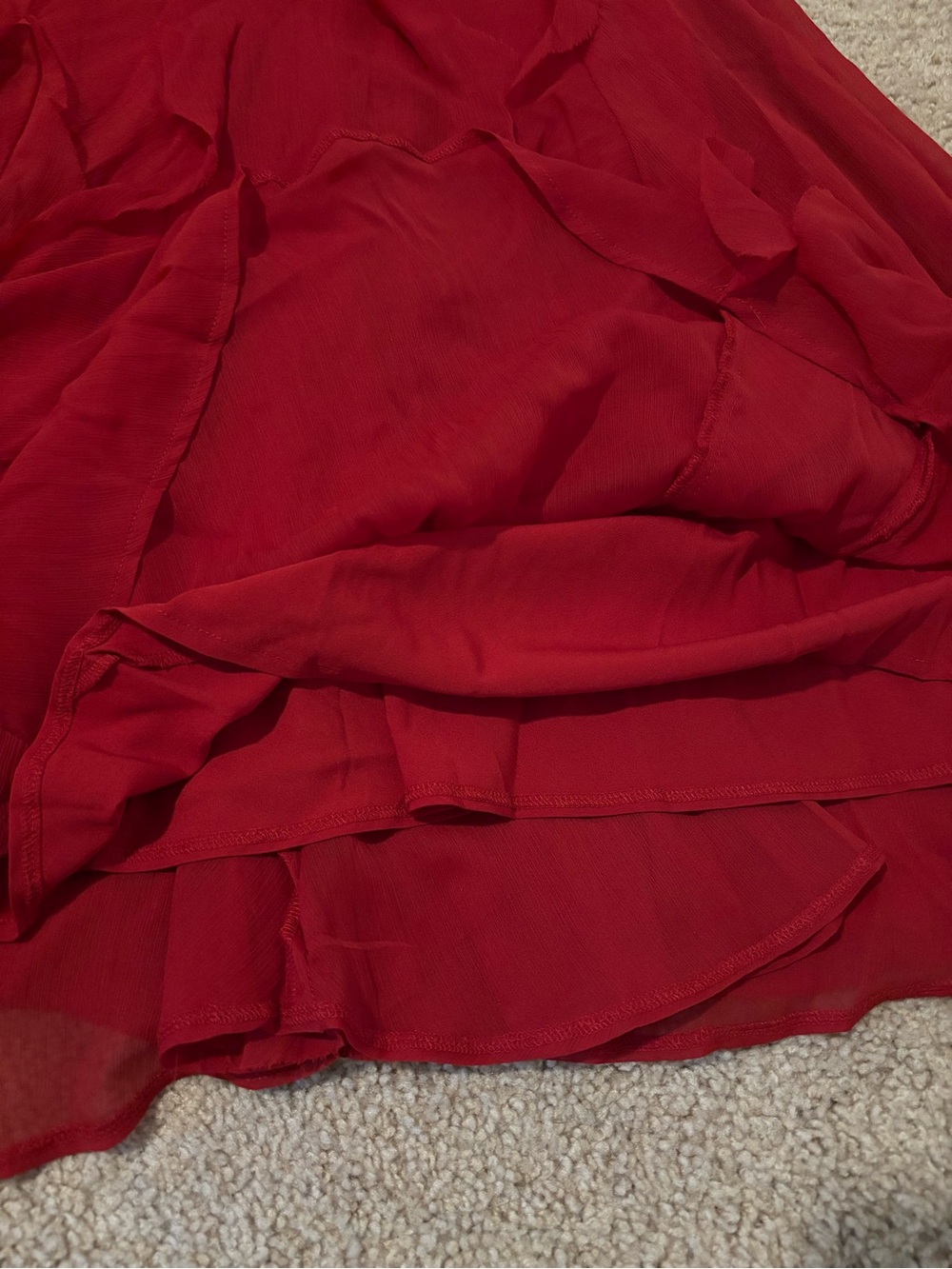 NWT ✨ ASOS Design Red Ruffle One-Shoulder Evening Gown - Picture 5 of 7